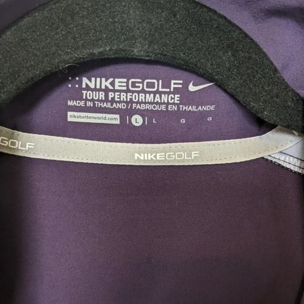 Nike Golf Tour Performance nikebetterworld.com purple half zip -L